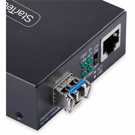 StarTech.com Gigabit Ethernet Copper-to-Fiber Media Converter, SM LC, 20km, 10/100/1000 Mbps, RJ45 to LC, 9K Jumbo Frames, TAA Compliant
