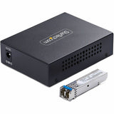 StarTech.com Gigabit Ethernet Copper-to-Fiber Media Converter, SM LC, 20km, 10/100/1000 Mbps, RJ45 to LC, 9K Jumbo Frames, TAA Compliant