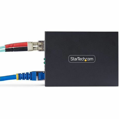 StarTech.com Gigabit Ethernet Copper-to-Fiber Media Converter, SM LC, 20km, 10/100/1000 Mbps, RJ45 to LC, 9K Jumbo Frames, TAA Compliant