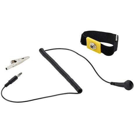StarTech.com Antistatic Wrist Strap with Grounding Cable, ESD Electrostatic Discharge Band, 5ft / 1.5m Detachable Cord, TAA- Compliant
