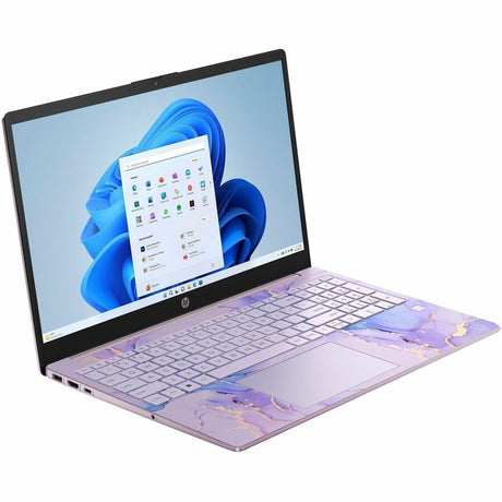 HP 15-fd0000 15-fd0123ds 15.6" Touchscreen Notebook - HD - Intel N-Series N150 - 4 GB - 128 GB Flash Memory - Winter Lavender, Natural Silver
