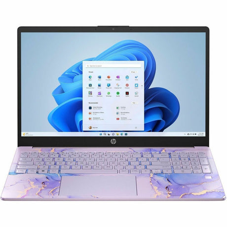 HP 15-fd0000 15-fd0123ds 15.6" Touchscreen Notebook - HD - Intel N-Series N150 - 4 GB - 128 GB Flash Memory - Winter Lavender, Natural Silver