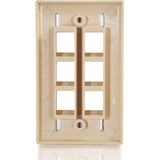 C2G 6-Port Single Gang Multimedia Keystone Wall Plate - Ivory