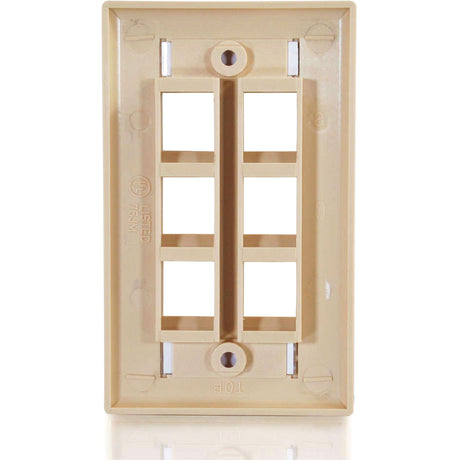 C2G 6-Port Single Gang Multimedia Keystone Wall Plate - Ivory