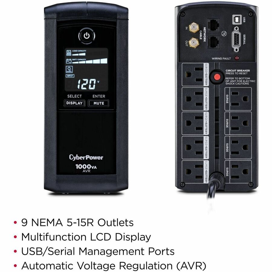 1000VA/600W UPS MINITOWER LCD