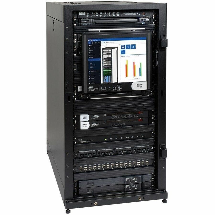 Eaton Tripp Lite Series 25U SmartRack Standard-Depth Half-Height Server Rack Enclosure, Doors and Side Panels