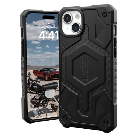 Urban Armor Gear Uag - Monarch Pro Magsafe Case For Apple Iphone 15 Plus - Carbon Fiber