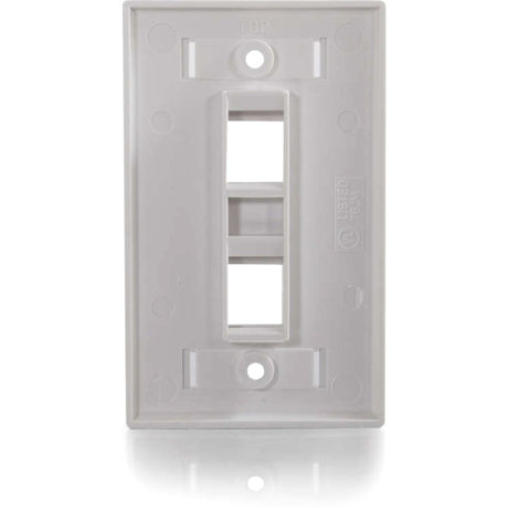 C2G 2-Port Single Gang Multimedia Keystone Wall Plate - White