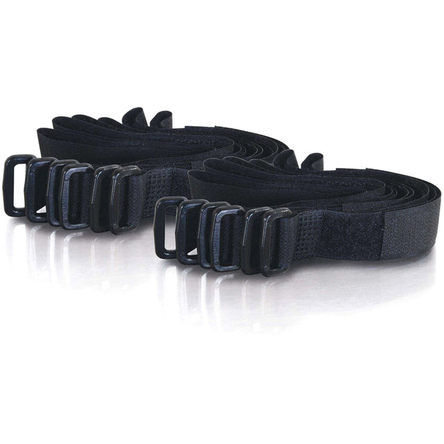 C2G 11in Hook-and-Loop Cable Management Straps - Black - 12pk