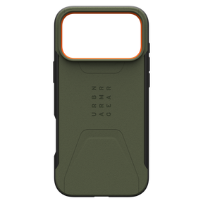 Urban Armor Gear Civilian MagSafe Case for Apple iPhone 17 Pro Max - Olive and Orange