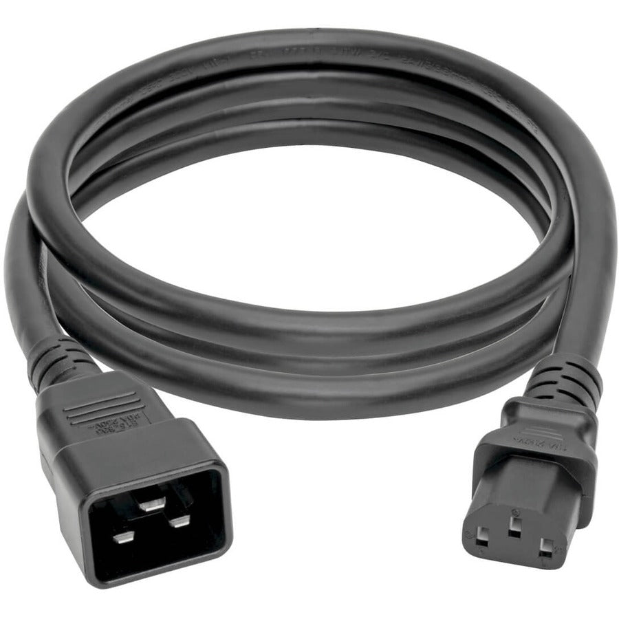 Eaton Tripp Lite Series C20 to C13 Power Cord for Computer - Heavy-Duty, 15A, 100-250V, 14 AWG, 7 ft. (2.13 m), Black