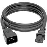 Eaton Tripp Lite Series C20 to C13 Power Cord for Computer - Heavy-Duty, 15A, 100-250V, 14 AWG, 7 ft. (2.13 m), Black