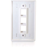 C2G 3-Port Single Gang Multimedia Keystone Wall Plate - White