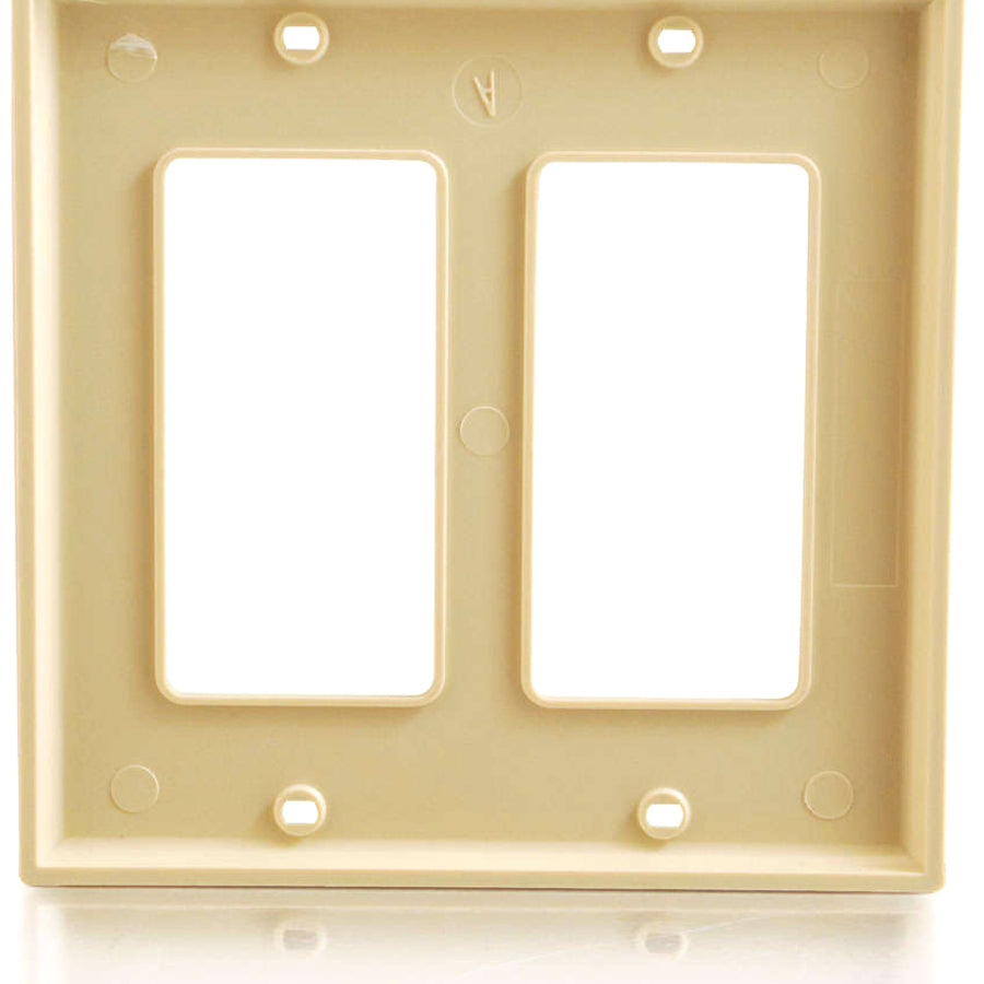 C2G Two Decorative Style Cutout Double Gang Wall Plate - Ivory