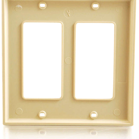 C2G Two Decorative Style Cutout Double Gang Wall Plate - Ivory