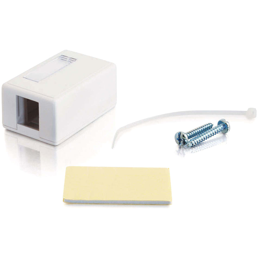 C2G 1-Port Keystone Jack Surface Mount Box - White