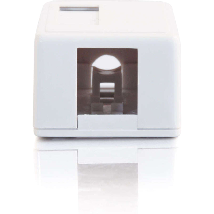C2G 1-Port Keystone Jack Surface Mount Box - White
