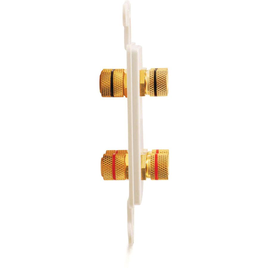 C2G Dual R/L Banana Jack Pass Through Decorative Style Wall Plate - White