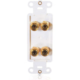 C2G Dual R/L Banana Jack Pass Through Decorative Style Wall Plate - White