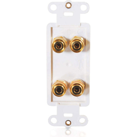 C2G Dual R/L Banana Jack Pass Through Decorative Style Wall Plate - White