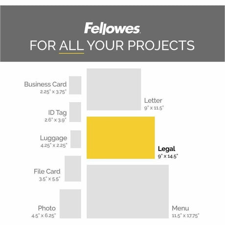 Fellowes Glossy Pouch - Legal, 3 mil, 50 pack
