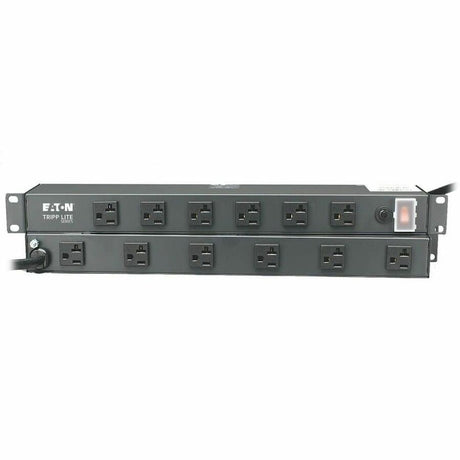 Eaton Tripp Lite Series 1U Rack-Mount Power Strip, 120V, 20A, L5-20P, 12 Outlets (6 Front-Facing, 6-Rear-Facing) 15 ft. (4.57 m) Cord