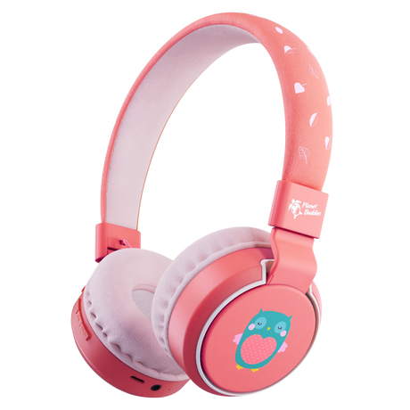 Planet Buddies - Owl On Ear Wireless Headphones - Pink And White