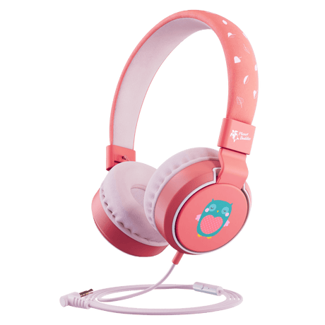 Planet Buddies - Owl On Ear Wired Headphones - Pink And White