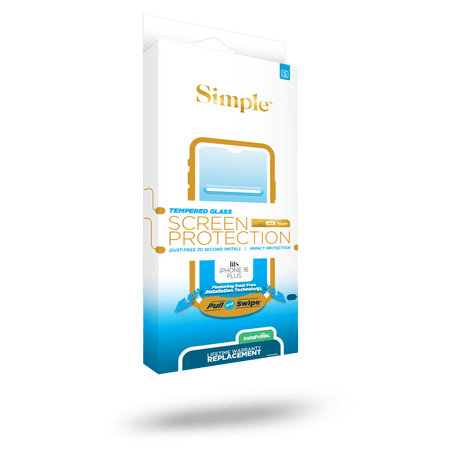 Simple - Guided Tempered Glass Screen Protector For Apple Iphone 16 Plus  /  Iphone 15 Plus - Clear