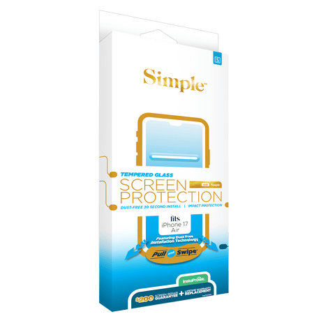 Simple 200 Dust Removal Guided Tempered Glass Screen Protector for Apple iPhone Air - Clear