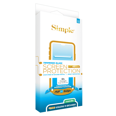 Simple 200 Dust Removal Guided Tempered Glass Screen Protector for Google Pixel 10 and Pixel 10 Pro - Clear