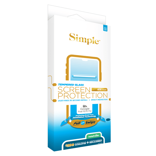 Simple 200 Dust Removal Guided Tempered Glass Screen Protector for Google Pixel 10 and Pixel 10 Pro - Clear