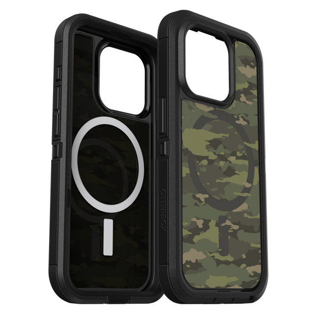 Otterbox - Defender Pro Xt Clear Magsafe Case For Apple Iphone 15 Pro  - Woodland Camo