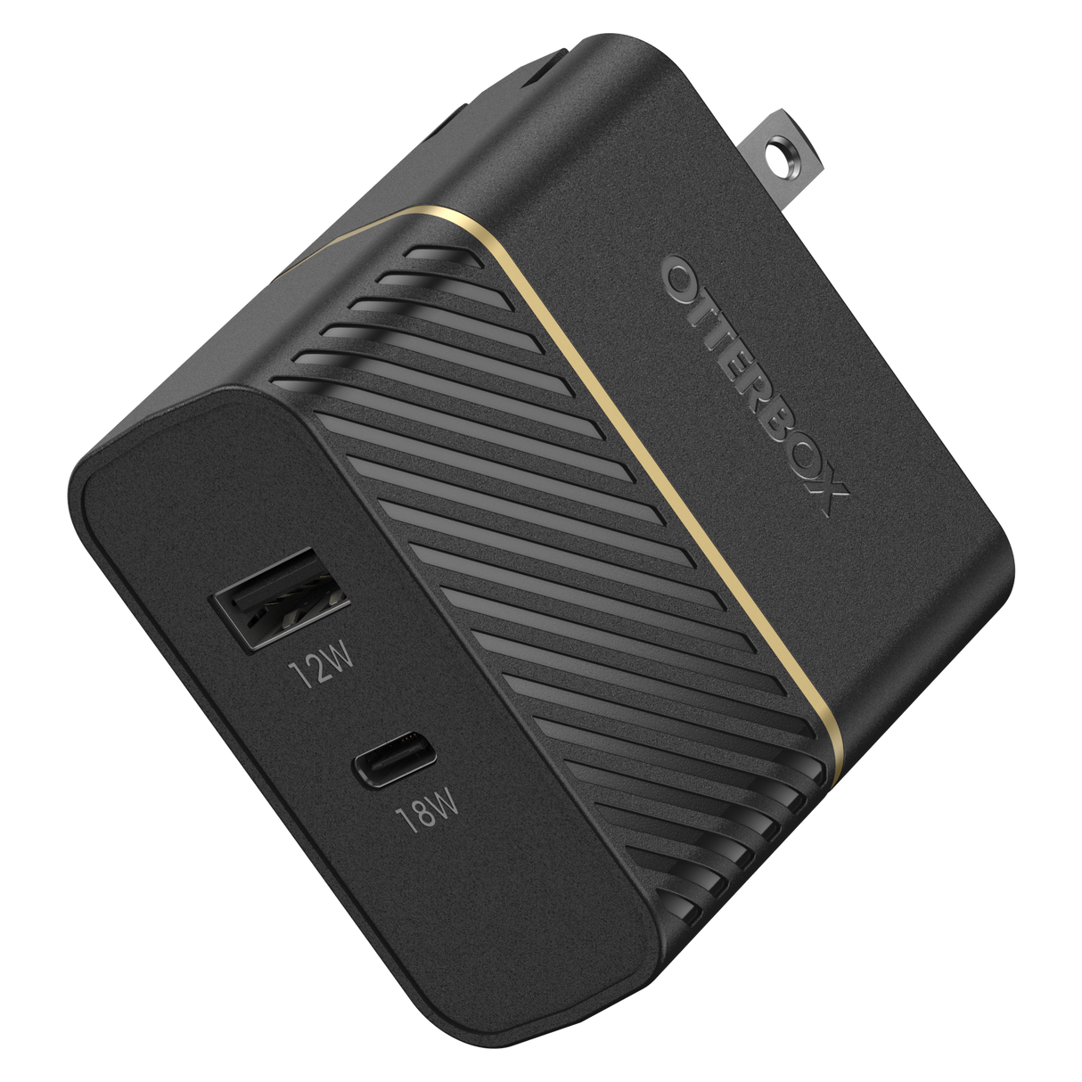 Otterbox - Fast Charge Pd Usb C And Usb A Dual Port Wall Charger 30w - Black Shimmer