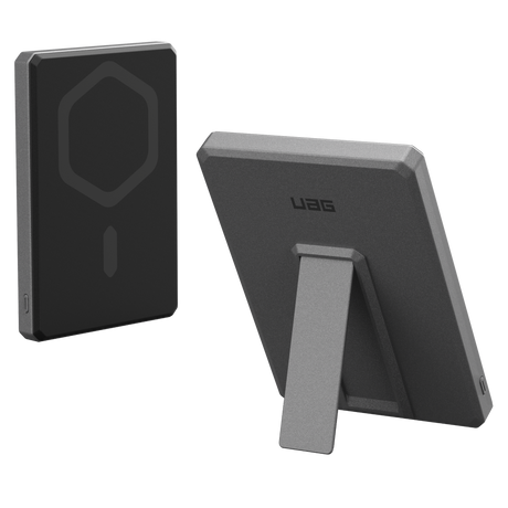 Urban Armor Gear Uag - Ultra Slim Portablemagneticpower Bank With Kickstand 5000 Mah - Black And Grey