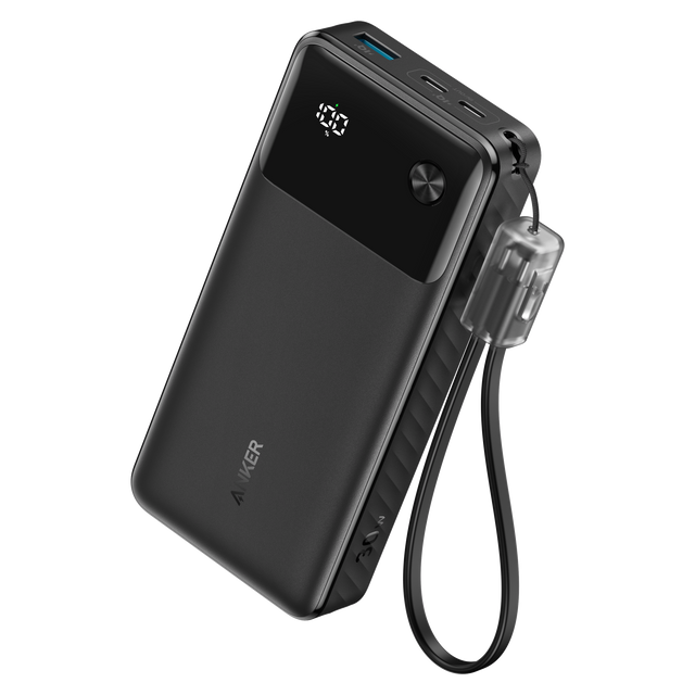 Anker - Power Bank 20000 Mah 30w With Usb C To Usb C Cable - Black