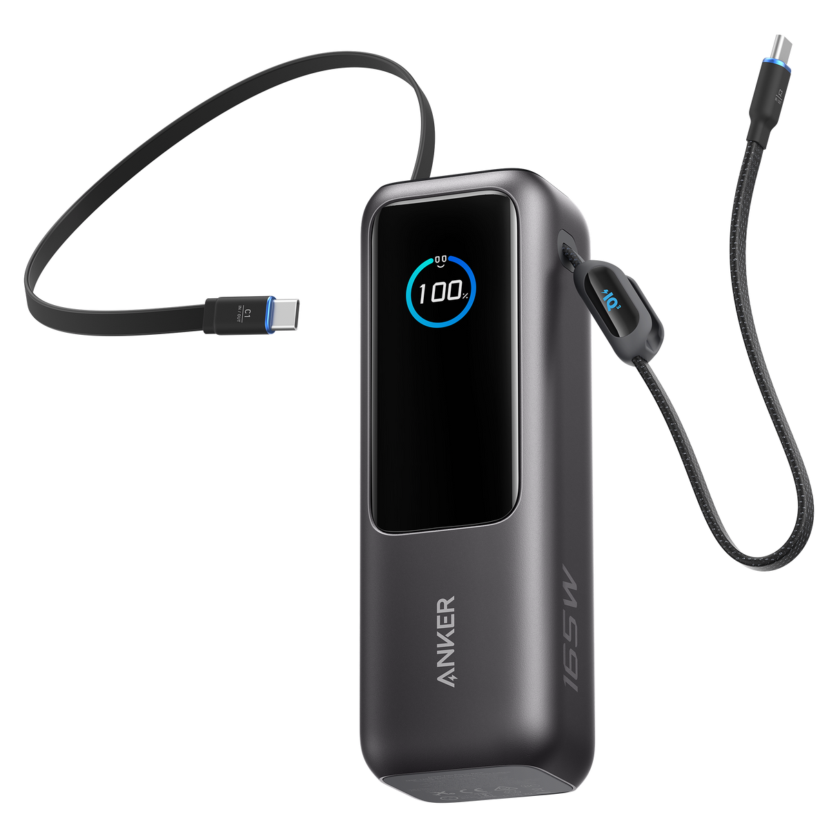Anker 165W Power Bank with 25000mAh Capacity and Built-in USB-C & Retractable Cable