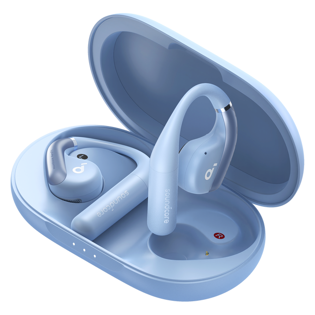 Soundcore - Aerofit Open Ear Blutooth Headphones - Gray And Blue