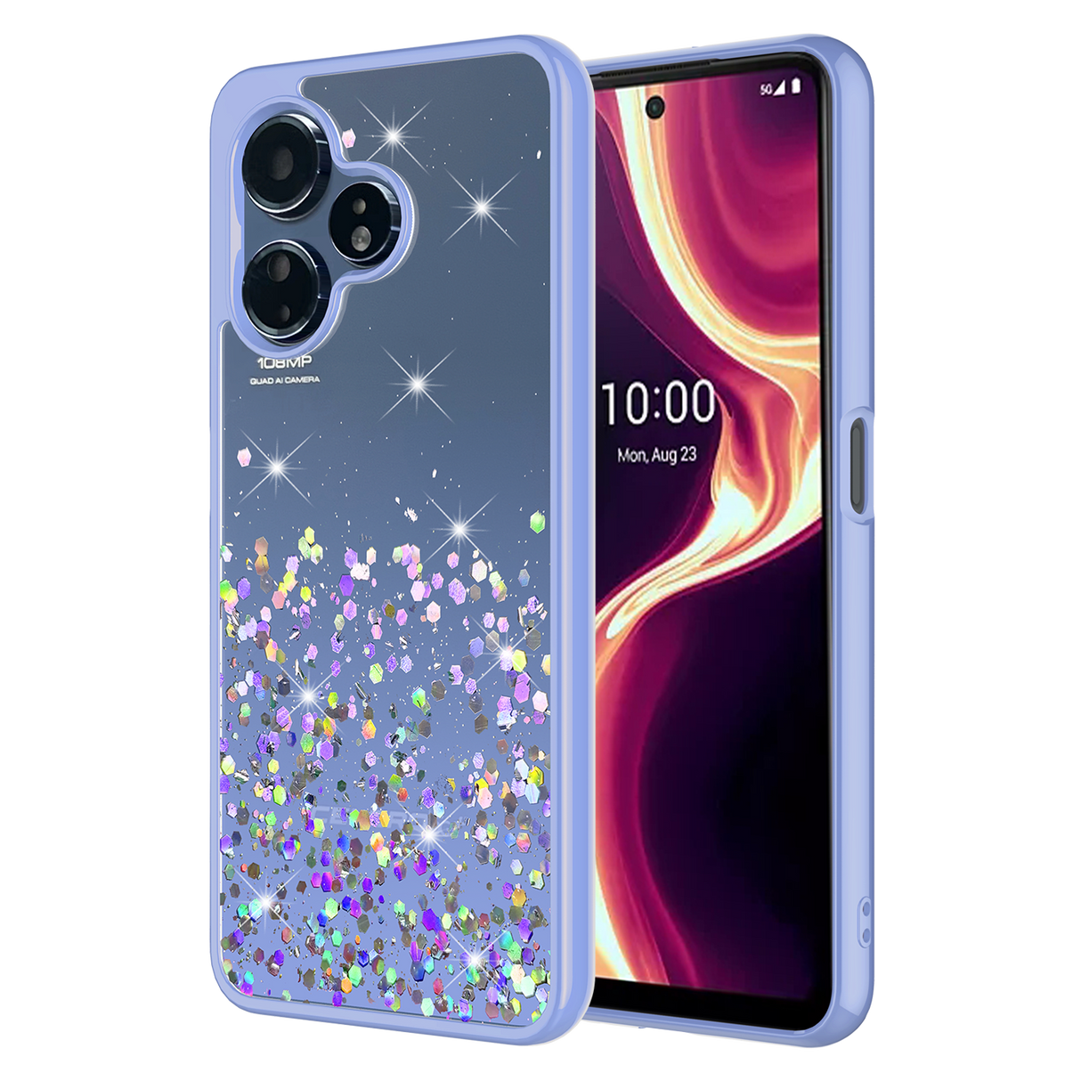 Ampd - Tpu  /  Acrylic Glitter Insert Case For Celero 5g Plus Gen 3 - Purple