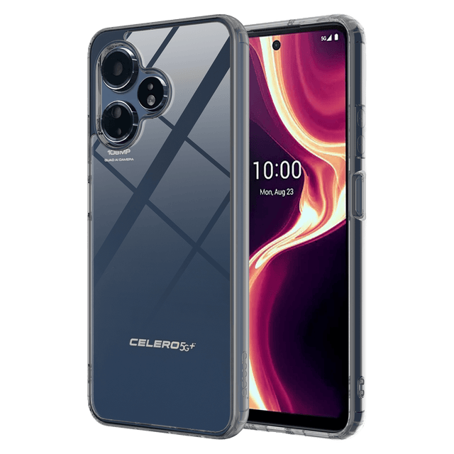 Ampd - Tpu  /  Acrylic Crystal Clear Case With Black Bumper For Celero 5g Plus Gen 3 - Black