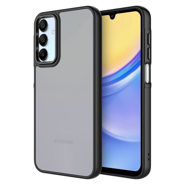 Ampd - Tpu  /  Acrylic Smoke Translucent Case For Samsung Galaxy A15 5g - Black Bumper