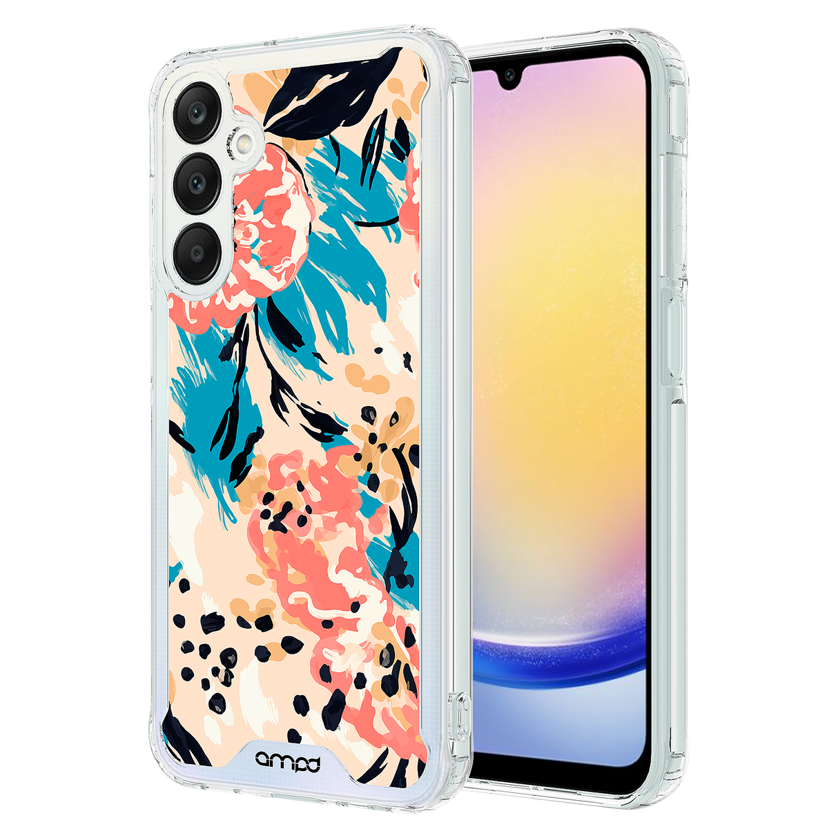 Ampd - Tpu  /  Acrylic Hd Print Case For Samsung Galaxy A25 5g - Floral Blue Pattern