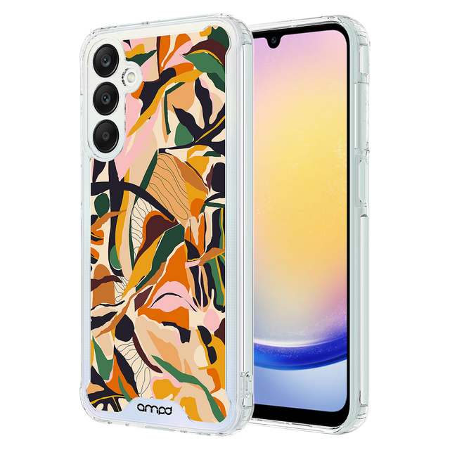 Ampd - Tpu  /  Acrylic Hd Print Case For Samsung Galaxy A25 5g - Floral Orange Pattern