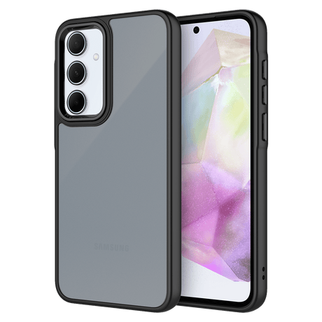 Ampd - Tpu / Acrylic Smoke Translucent Case For Samsung Galaxy A35 5g - Black Bumper