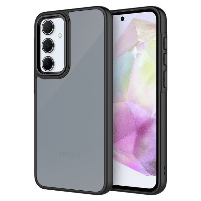 Ampd - Tpu / Acrylic Smoke Translucent Case For Samsung Galaxy A35 5g - Black Bumper