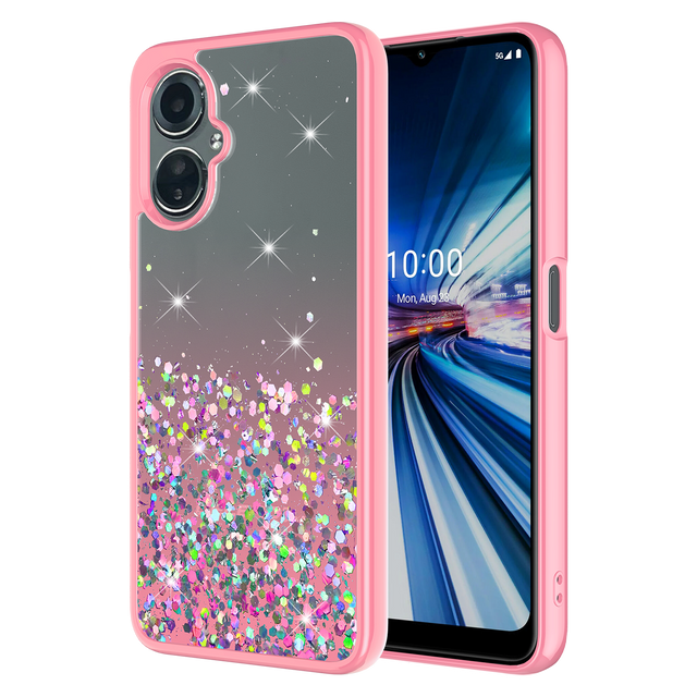 Ampd - Tpu  /  Acrylic Glitter Insert Case For Celero 5g Gen 3 - Pink