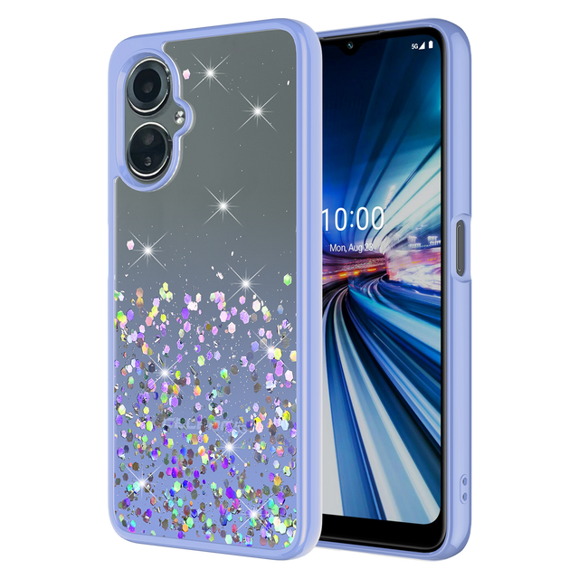 Ampd - Tpu  /  Acrylic Glitter Insert Case For Celero 5g Gen 3 - Purple