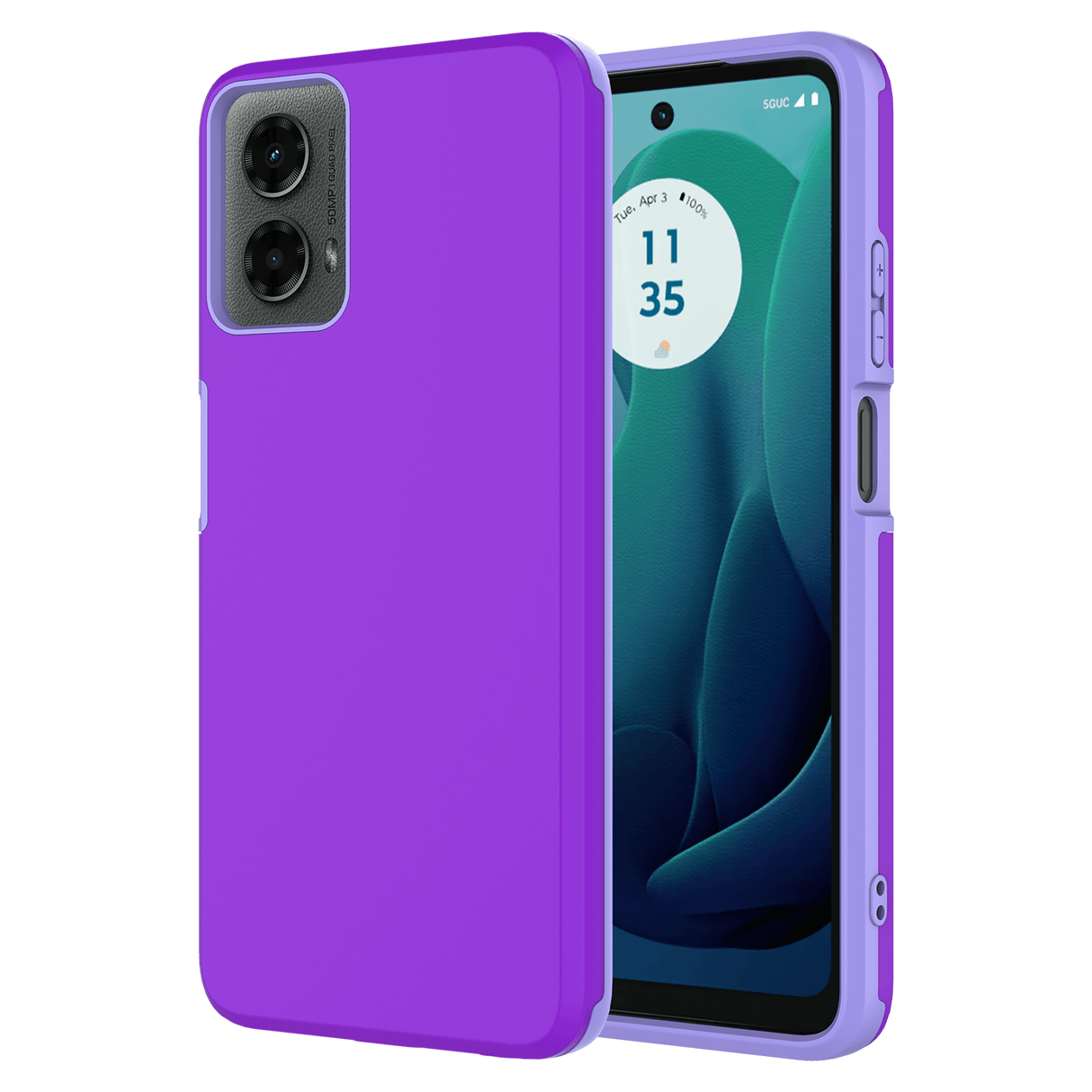 Ampd - Dual Layer Soft Touch Classic Slim Case For Motorola Moto G 5g 2024 - Purple
