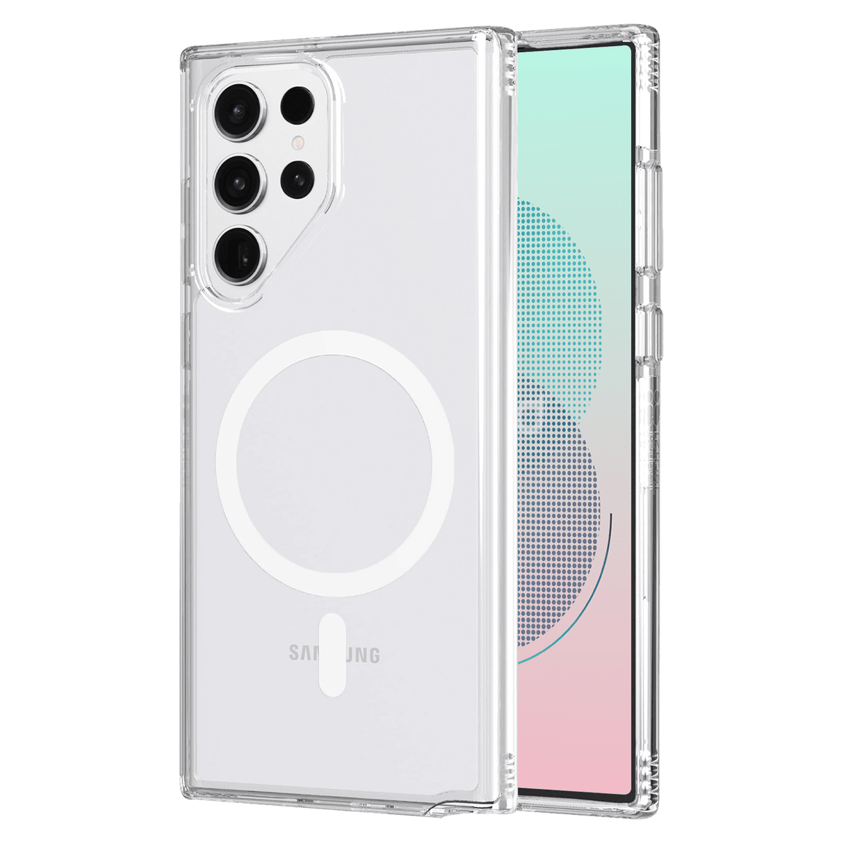 Ampd - Tpu  /  Acrylic Crystal Clear Magsafe Case For Samsung Galaxy S23 Ultra - Clear