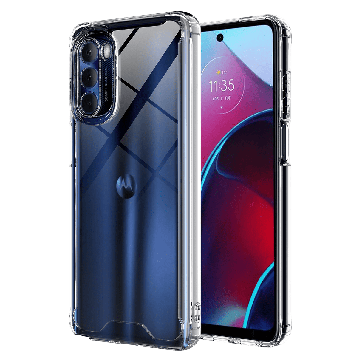 Ampd - Tpu  /  Acrylic Hard Shell Case For Motorola Moto G Stylus 2022  /  Moto G Stylus 5g 2022 - Clear